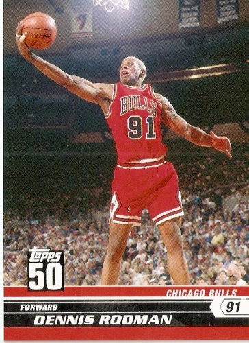2007-08 (2008) Topps 50th Anniversary Limited Edition # 29 Dennis Rodman / Chicago Bulls / NBA Basketball Trading Cards in a Protective Screw Down Display Case
