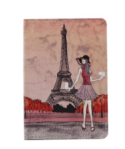 W-RainBow ipad 5 Case Newest Arrival Trendy Diary Style Eiffel Tower Pattern Series PU Leather Flip Case With Stand Protective Cover for Apple ipad 5/iPad Air 9.7