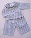 NEW! PALE BLUE CHECKED DOLLS PYJAMAS SMALL SIZE 14-18INS DOLLS AND BEARS
