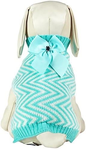 Wagby Cheveron Sweater - Turquoise/White - L
