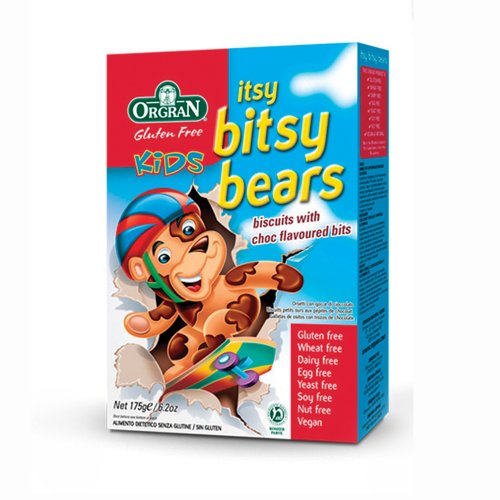 OrgraN Itsy Bitsy Bears With Chocolatey Bits, 6.2-Ounce Boxes (Pack of 8)