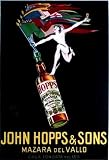 1923 John Hopps Sicily Italian Vintage Wine Antique Advertising Poster