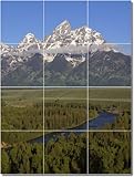 IMAGE OF Mountains Photo Shower Tile Mural 12 | 12.75x17 using (12) 4.25x4.25 tiles