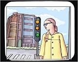 Mouse Pad with buildings, Los Angeles, walking, urban, woman, California, street, light, traffic, crossing
