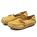 Lucksender Womens Cowhide Leather Lace-Up Driving Shoes Loafers Boat Shoes