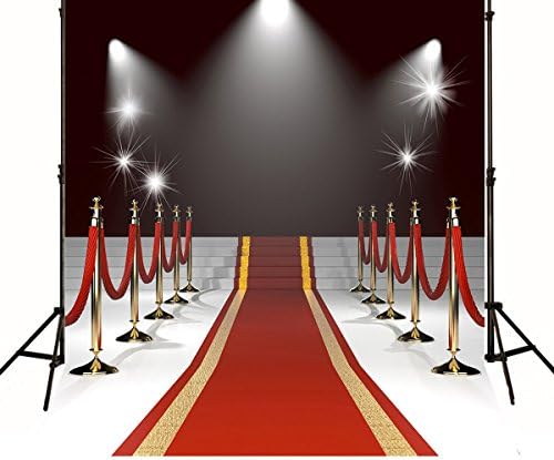 10x10ft Spot Lights Stage Red Carpet Entrance Wedding Rail Custom Photography Studio Backdrop Background No Crease