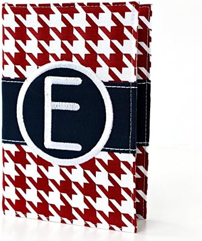 Custom Personalized Journal or Sketchbook with Handmade Reusable Fabric Cover - 8 Houndstooth Color Choices