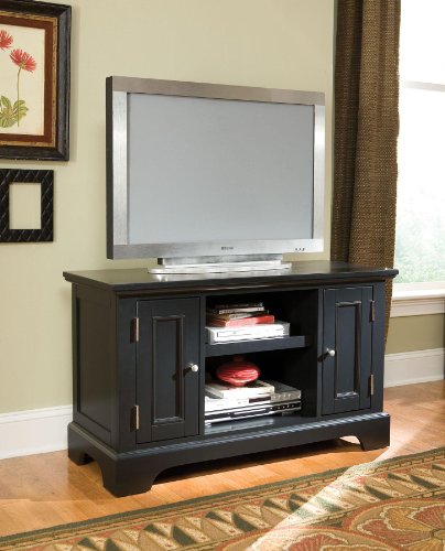 Home Styles Bedford Wood TV Stand in Ebony Finish