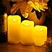 LE 3 Pack Flickering LED Flameless Candles with Remote Control & Timer, Dimmable, 2 Light Modes, Weatherproof, Yellow, valentine's Decoration, Battery Powered LED Votive Candles, Party, Weddings