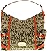 Michael Kors Women's Gansevoort Large Signature Shoulder Fabric Top-Handle Tote - Beige/Ebony/Tangerine