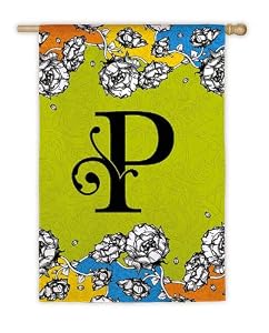 Gablecrest Monogram Silk Reflections Garden Size Flag - P