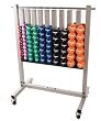 TKO Vinyl Coated Dumbbell Pack with Dumbbells and Storage Rack