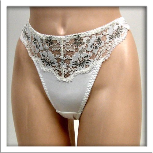 Venus 2 Pack Ivory Sexy Floral Thong Panty #8060 sz S