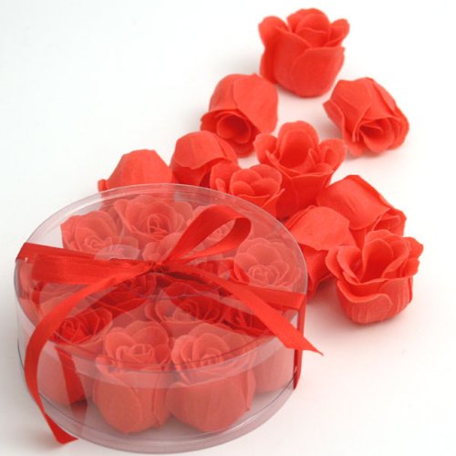 Rose Scented Red Rose Shaped Soaps (set of 12)