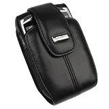 RIM Blackberry 8700 8700c 8700g 8703e Lambskin Leather Holster Case with Swivel Belt Clip (Black) - Hdw-11939-001