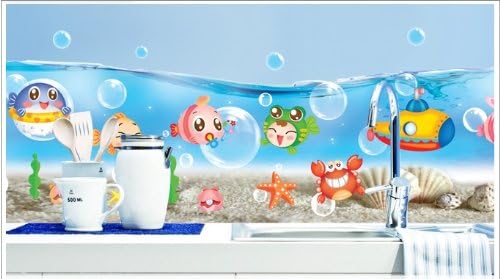 Kappier® Undersea Treasure Hunt: Captain Squid / Fish in a Hat / Puffer Fish in Float Ring / Submarine and More Border Wall Decals