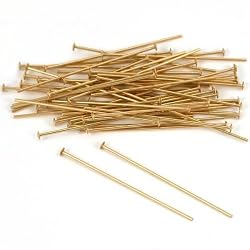 50 14K Gold Filled Headpins Head Pins 24 Gauge 1"