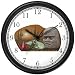 Icons of Mexico: Saguaro Cactus Desert, Sombrero, Hot Red Chile Peppers, Mayan Head Statue - Mexico or Mexican Theme Wall Clock by WatchBuddy Timepieces (White Frame)