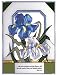 Blue White Iris Religious Painted Art Glass Window 10.25 x 14 Suncatcher -The Grass Withers