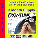Frontline Plus Dogs 23-44 lb. 3 Pack (Blue) * Free Shipping *