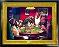 Coolide Dogs Poker Framed Print - 26x38"