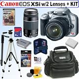 Canon Digital Rebel XSi 12MP Digital SLR Camera (Silver) with EF-S 18-55mm f/3.5-5.6 IS Lens & EF 75-300mm f/4-5.6 III Telephoto Zoom Lens + 4GB Deluxe Accessory Kit