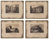 Set of 4 Architectural Structure Art Accents