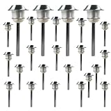 24 PCS stainless steel solar garden lights