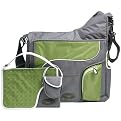 JJ Cole System Diaper Bag - Gray/ Green Apple