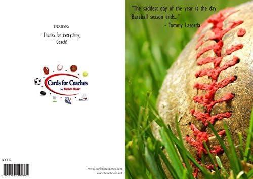 Cards for Coaches Thank you Cards for Coaches. Don't Forget to Thank the Coach. Perfect Appreciation Cards to say Thanks to that special coach. Cards For Coaches is here to help you appreciate and thank the coaches in yours and your children's lives. Cards for Coaches are available in the following Sports: Baseball / Basketball / Cheerleading / Dance / Football / Generic / Golf / Hockey / Soccer / Swimming / Tennis. Please Choose Your Sport Below From the Drop Down Menu that says SIZE.