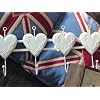 Gisela Graham 4 White Wooden Heart Hooks