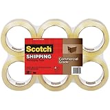 Scotch Commercial Grade Shipping Packaging Tape, 1.88 in x 54.6 yd, 6-Pack (3750-6)
