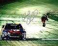 Signed Carl Edwards Photo - 2014 KELLOGGS FROSTED FLAKES BACK FLIP WIN 8x10 - Autographed Photos