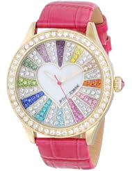 Betsey Johnson Womens BJ00131-29 Multi-Colored Crystal Set Dial Watch