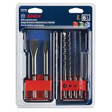 Bosch HCST006 SDS-plus Masonry Trade Bit Set, Chisels and Carbide, 6-piece