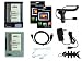 iShoppingdeals - Black/Green Soft Skin Case + Car Charger + AC Travel Charger + USB Data Cable + Headphone + Screen Protector + Fishbone Keychain for Ectaco Jetbook Lite eBook Reader