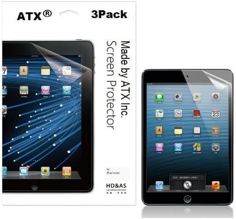 ATX For Apple iPad Mini 1&2 Drop-proof Ultra Thin Magnetic Smart Cover with transparent back cover ,Auto Sleep/Wake + 3Packs Anti-Glare Screen Protector(not for Ipad mini 2 with retina display version)