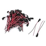 uxcell　RCコネクタワイヤ　リポバッテリーコネクタプラグワイヤ 50枚入り　金属　プラスチック　24AWG　2ピンJST　SMメス