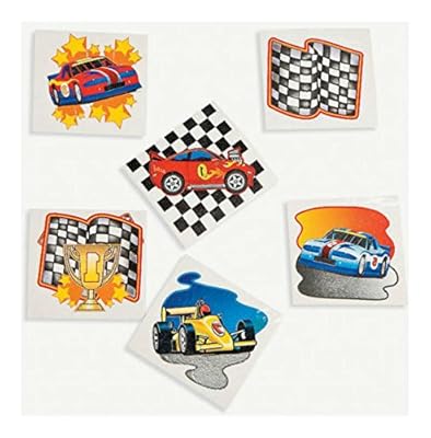 72 RACING nascar auto race car TATTOOS temporary kids birthday party favors