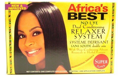 Africa's Best Relaxer Super No-Lye System (3-Pack) with Free Nail File