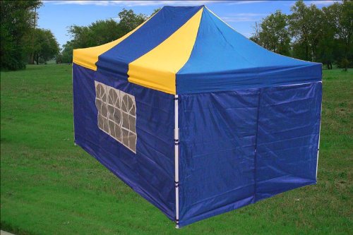 10x15 Pop up 4 Wall Canopy Party Tent Gazebo Ez Blue/yellow