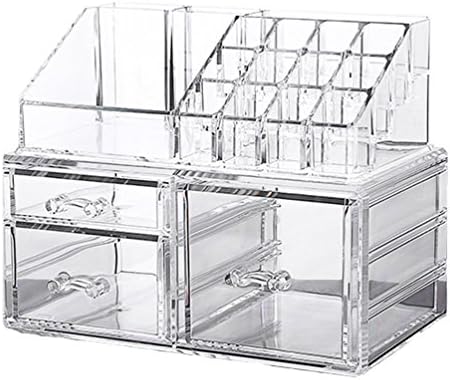 SIYIRONG Storage Clear Acrylic Transparent Makeup Box Organiser Cosmetic Display Case-L