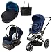 Quinny CV078BFP Moodd Stroller Travel System and Dreami Bassinet in Blue Reliance with Diaper Bag