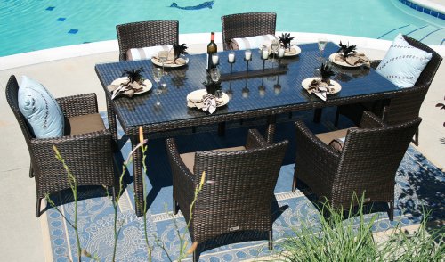 The Lantana Collection 7-Piece All Weather Wicker Patio Furniture Dining Set