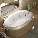 Martinique 36 x 60 x 23 Oval Whirlpool Jetted Bathtub Color/Trim / Tile Flange / Front Skirt / Drain: White / Polished Chrome / No / No / Right