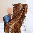 [Leopard Grain] Soft Coral Fleece Throw Blanket (59 by 71 inches)