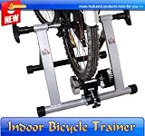New Bicycle Trainer Stand Indoor Kinetic Steel Frame Stationary Exercise Silver