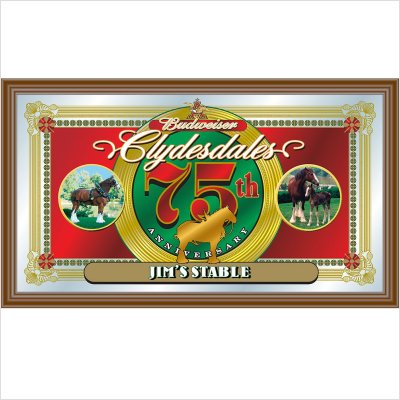 Trademark Global Budweiser Clydesdales 75Th Anniversary Mirror - Personalized