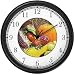Autumn or Fall Still Life: Pumpkin, Squash, Corn, Grapes, Tomato, Flowers (JP6) Wall Clock by WatchBuddy Timepieces (Black Frame)