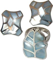 Indian Jewelry Sets Sterling Silver Pearl Earrings Ring (erss036)